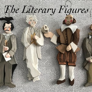 Die literarischen Figuren Ornamente- Twain Ornament, Dickens Ornament * 28 Dollar Jeder Shakespeare und Poe -Sie sind alle ZURÜCK und bereit zu gehen!
