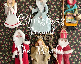 Christmas Around The World Ornaments-Santa Lucia,Snow Queen,La Befana,Golden Angel,Sinterklaas Ornaments