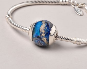 Ceniza de cremación, cuenta de ceniza con agujero grande (pulsera no incluida). Joyería de cremación, cuenta de vidrio conmemorativa. Para cenizas de mascotas.
