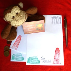 Set di cancelleria italiano - Ciao Italia Carta da scrittura con buste abbinate - Set di scrittura di lettere - Cancelleria di viaggio - Bellissimo regalo regalo regalo