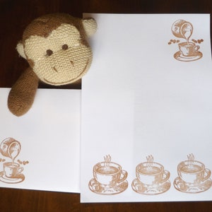 Kaffee Kaffee Kaffee Briefpapier Set - Cafe Schreiben Papier und passende Umschläge - Kaffee-Liebhaber-Brief-Schreiben-Set - Briefpapier - Geschenk