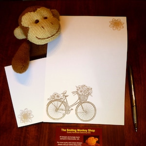 Blume Pedlar Briefpapier Set - Vintage Blumen Schreiben Papier und passende Umschläge - Fahrrad Brief Schreiben Set - Briefpapier - einzigartiges Geschenk
