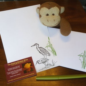 Heron Stationery Set - Carta da scrittura degli uccelli fluviali con buste premium corrispondenti - Cancelleria - Set di scrittura lettera - regalo di carta della fauna selvatica