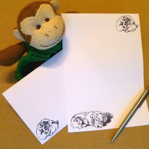 Juego de papelería para perros - Sleeping Dogs Writing Paper with matching premium envelopes - Sleepy Puppy Papel de papelería - Dog Lovers Gift Present