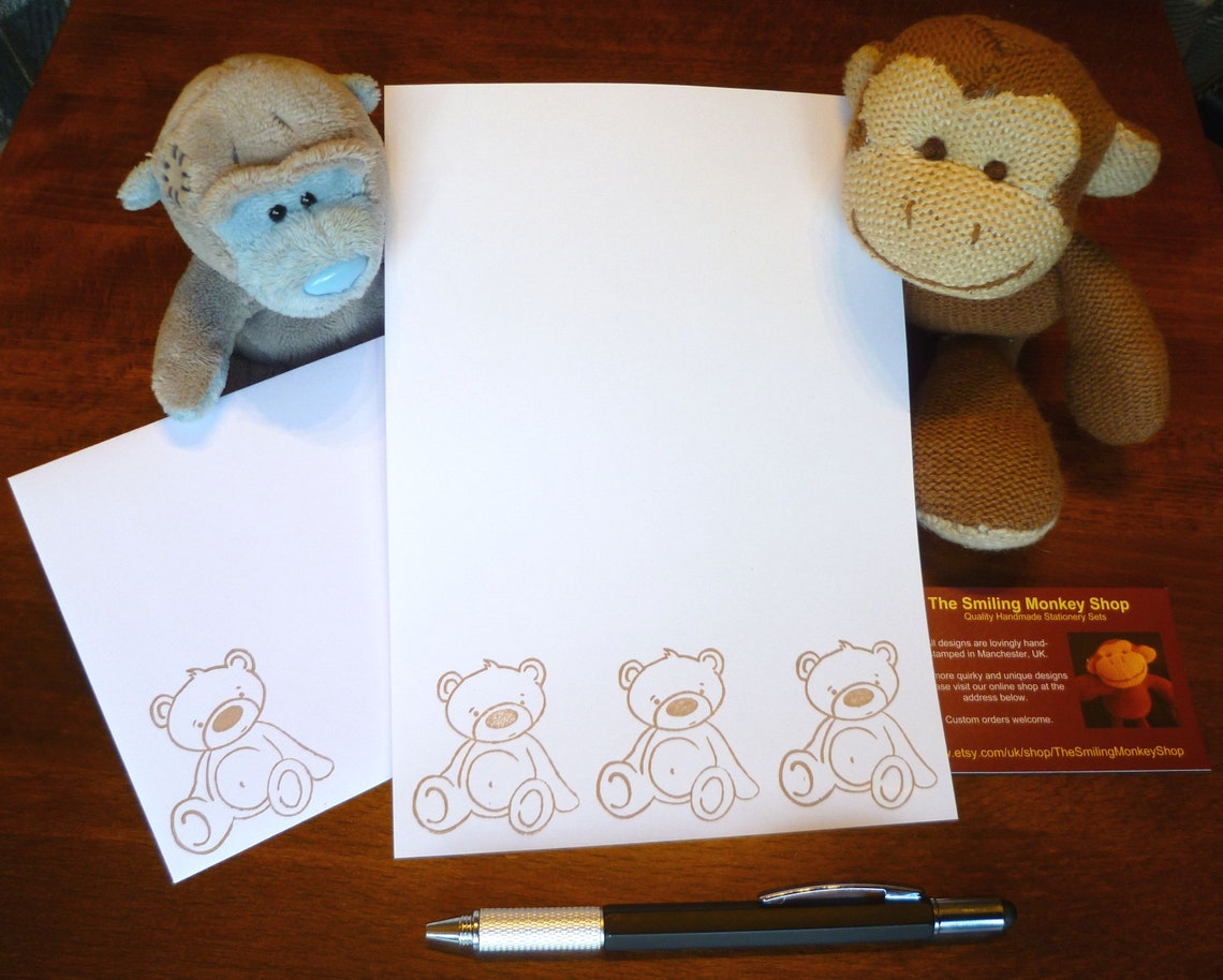 Teddy Bear Letter Writing Set Teddies Writing Paper With Etsy