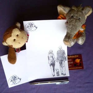 Juego de escritura de cartas de amor cachorro - papel de escritura de amor familiar con sobres premium a juego - conjunto de papelería de pareja feliz - regalo de matrimonio de amor