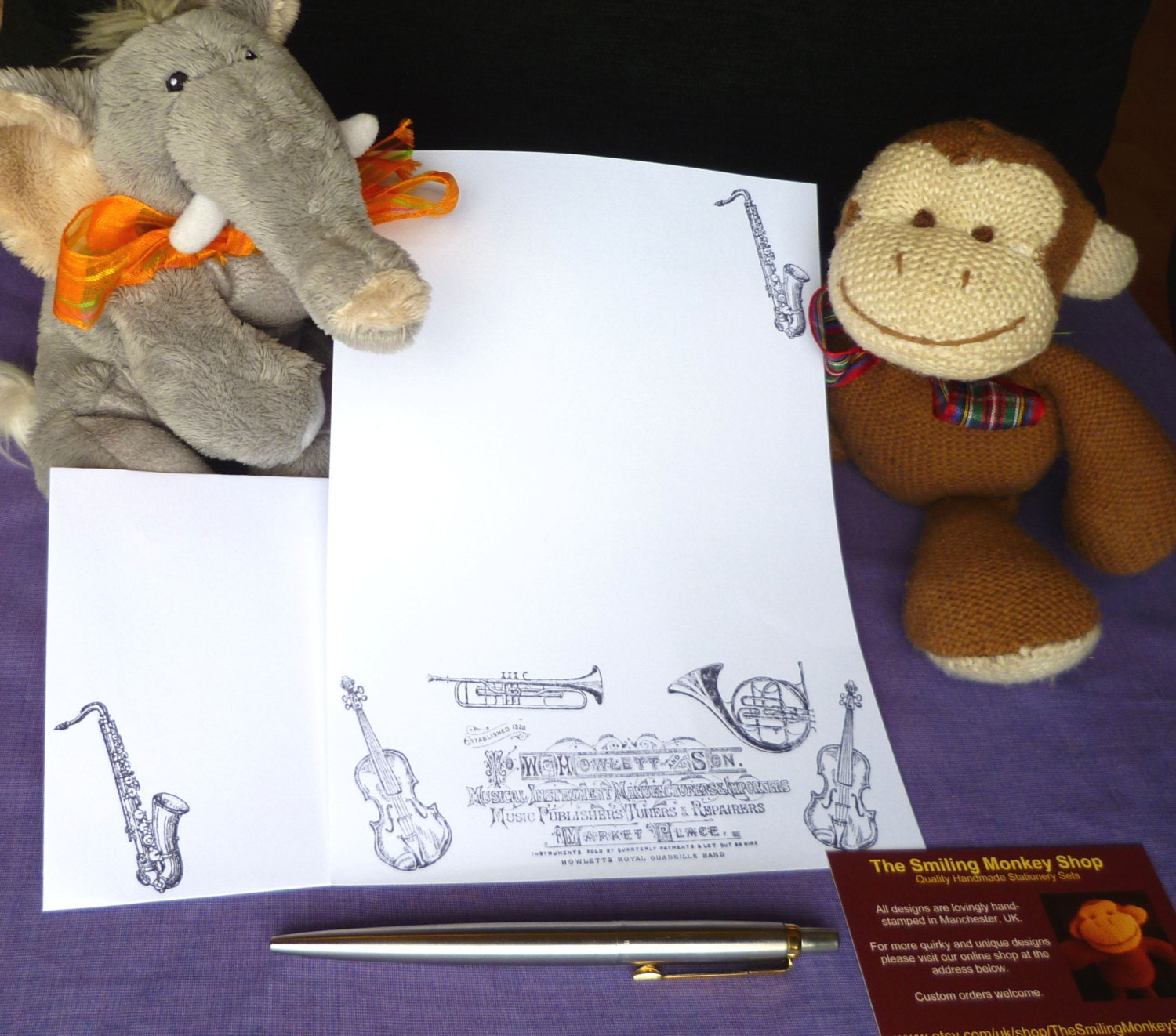 Musical Instruments Stationery Set Music Writing Paper With Matching Premium Envelopes Musician