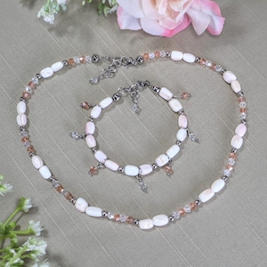 Perlen Halskette und Armband Set