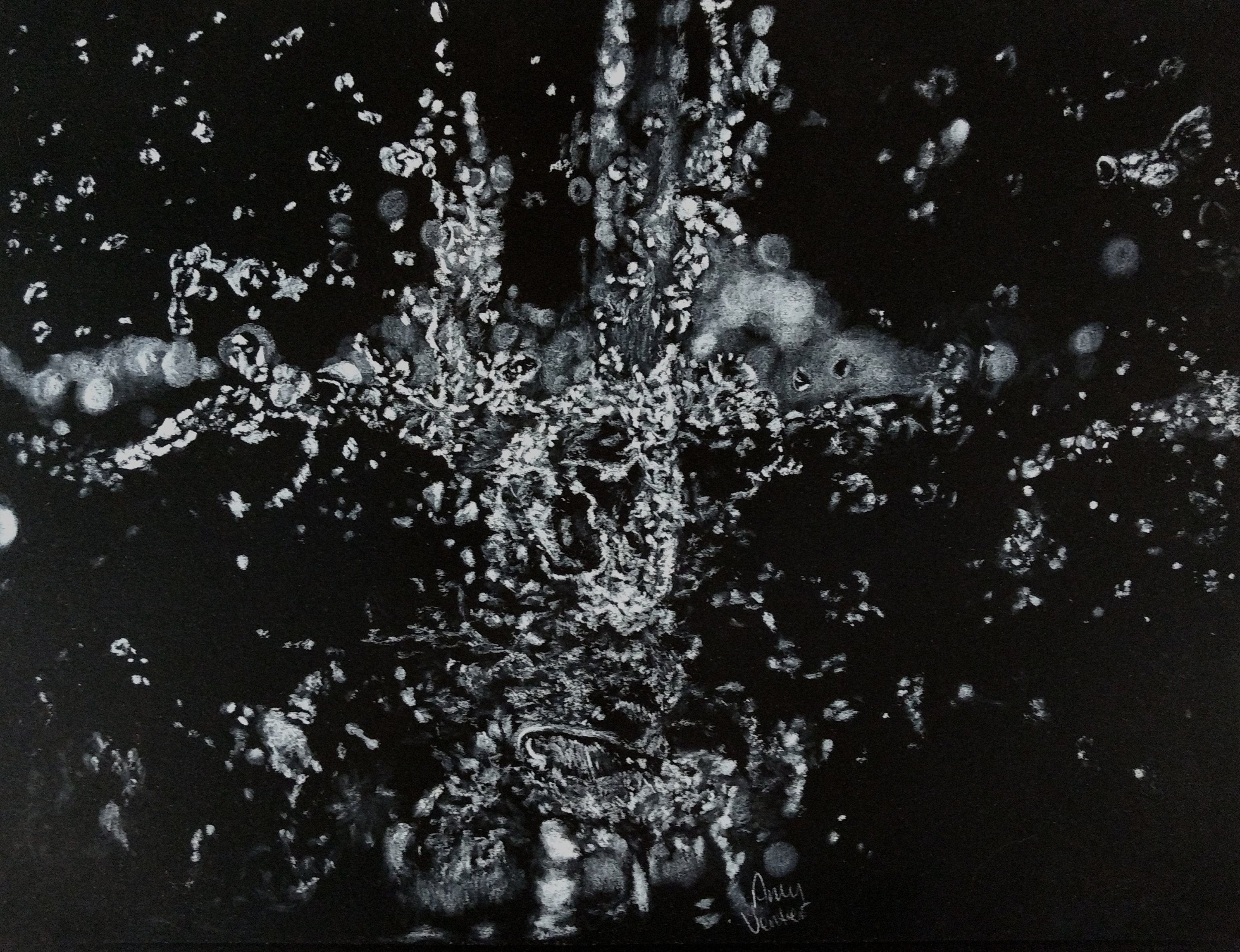Charcoal Water Splash Drawing Etsy
