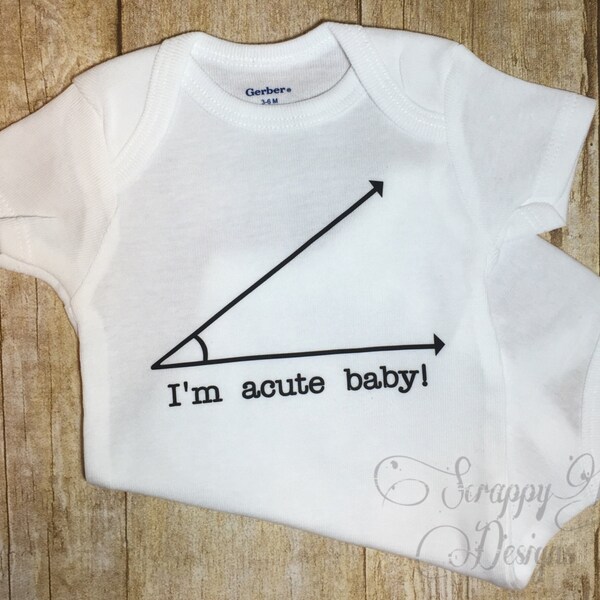 Baby Onesie, Acute Nerd Baby Onesie, Funny Baby Onesie, Math Geek Onesie, Baby Shower Gift, Baby Boy, Baby Girl, Baby Romper, Baby Bodysuit