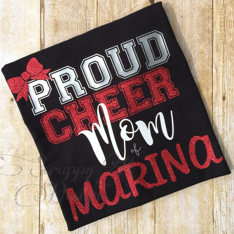Cheer Mom Shirt Glitter Cheer Mom Shirt Proud Cheer Mom Etsy