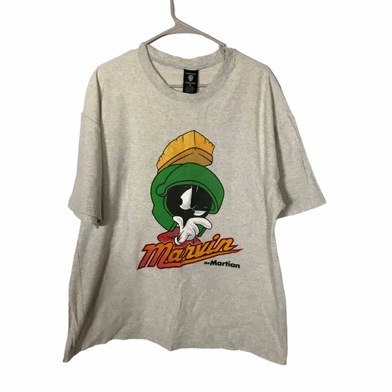 Vintage Marvin Martian Mens T-shirt XL Warner Bros Gray Heathered 