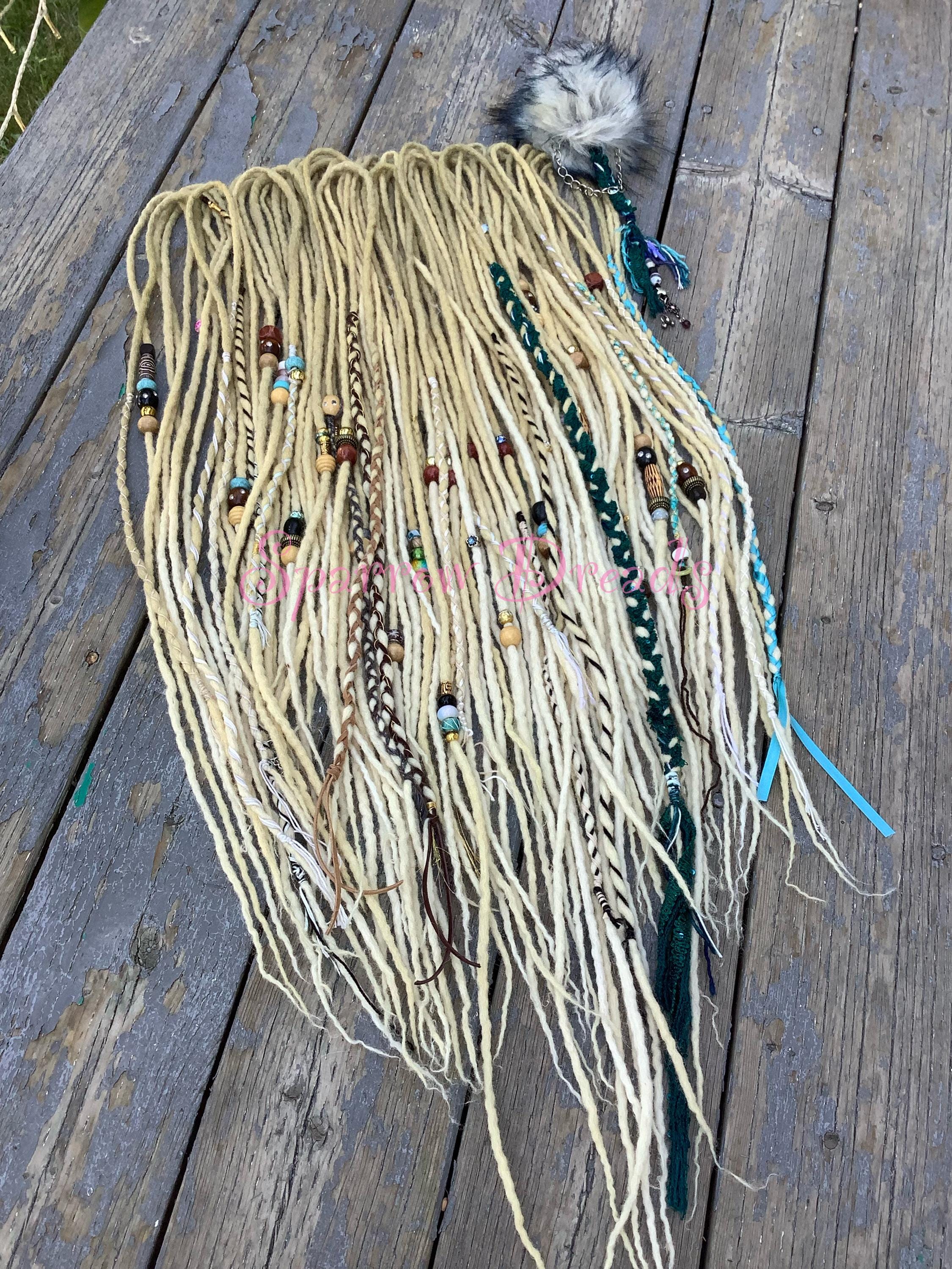 Wool Dreadlocks 50 DE or 100 SE, Custom Order Wool Decorated Dreads ...