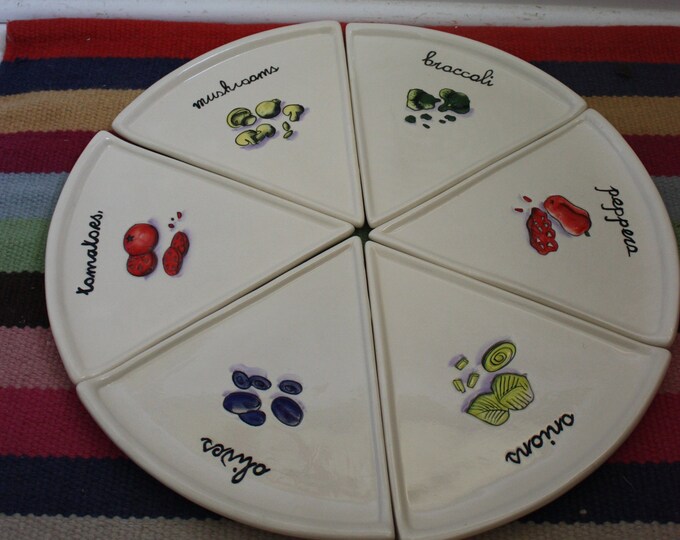 Vintage Godinger Appetizer Plates Pizza Slice Pottery Plate Etsy