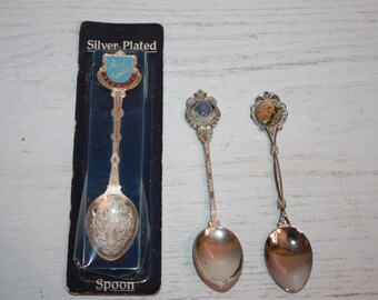 Vintage Collectible SpoonEnameled Kangaroo Australia Medallion Tea SpoonStuart Silverplate SpoonOrnate Figural HandleMade in Australia