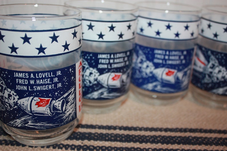 Apollo 13 Safe Return to the Moon Drinkware, April 1970, Set of Six ...