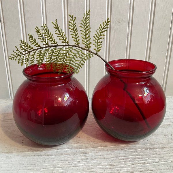 Round Glass Vase Etsy