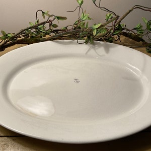 Vintage J M & Company Stone Porcelain Oval Platter: White Ironstone