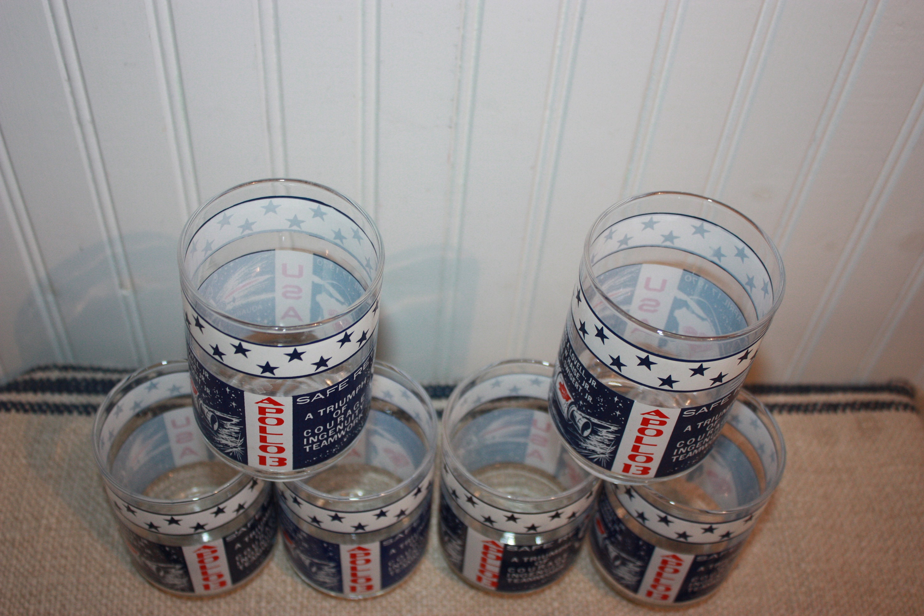 Apollo 13 Safe Return to the Moon Drinkware, April 1970, Set of Six ...