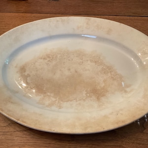Antique Oval Ironstone Platter, 18.5 Inch White Ironstone Oval Platter, Henry Alcock & Co Ironstone Platter, Aged to Perfection Ironstone