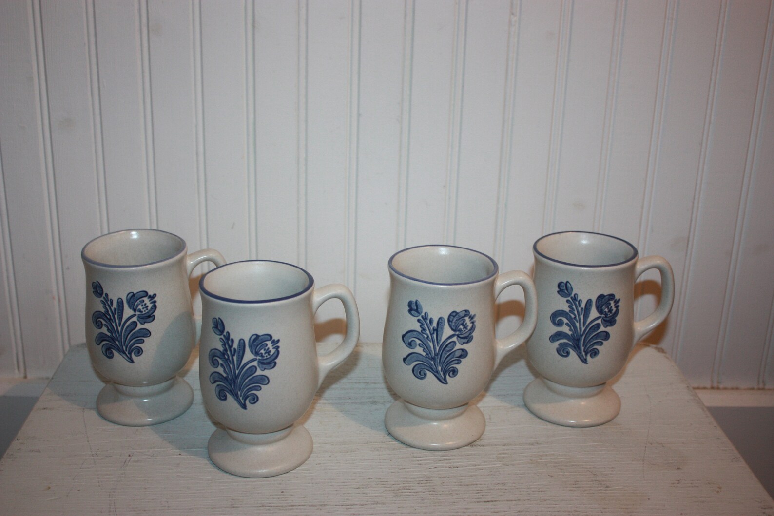 6 Six Vintage Pfaltzgraff Yorktowne Stemmed Coffee Mugs Etsy