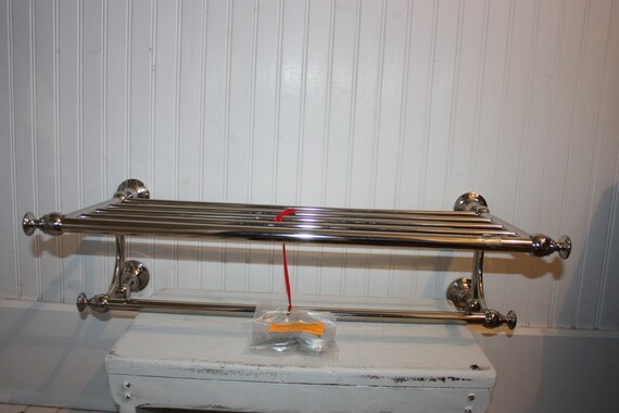 Pottery Barn Chrome Towel Shelf And Rack Mercer Train Rack Etsy
