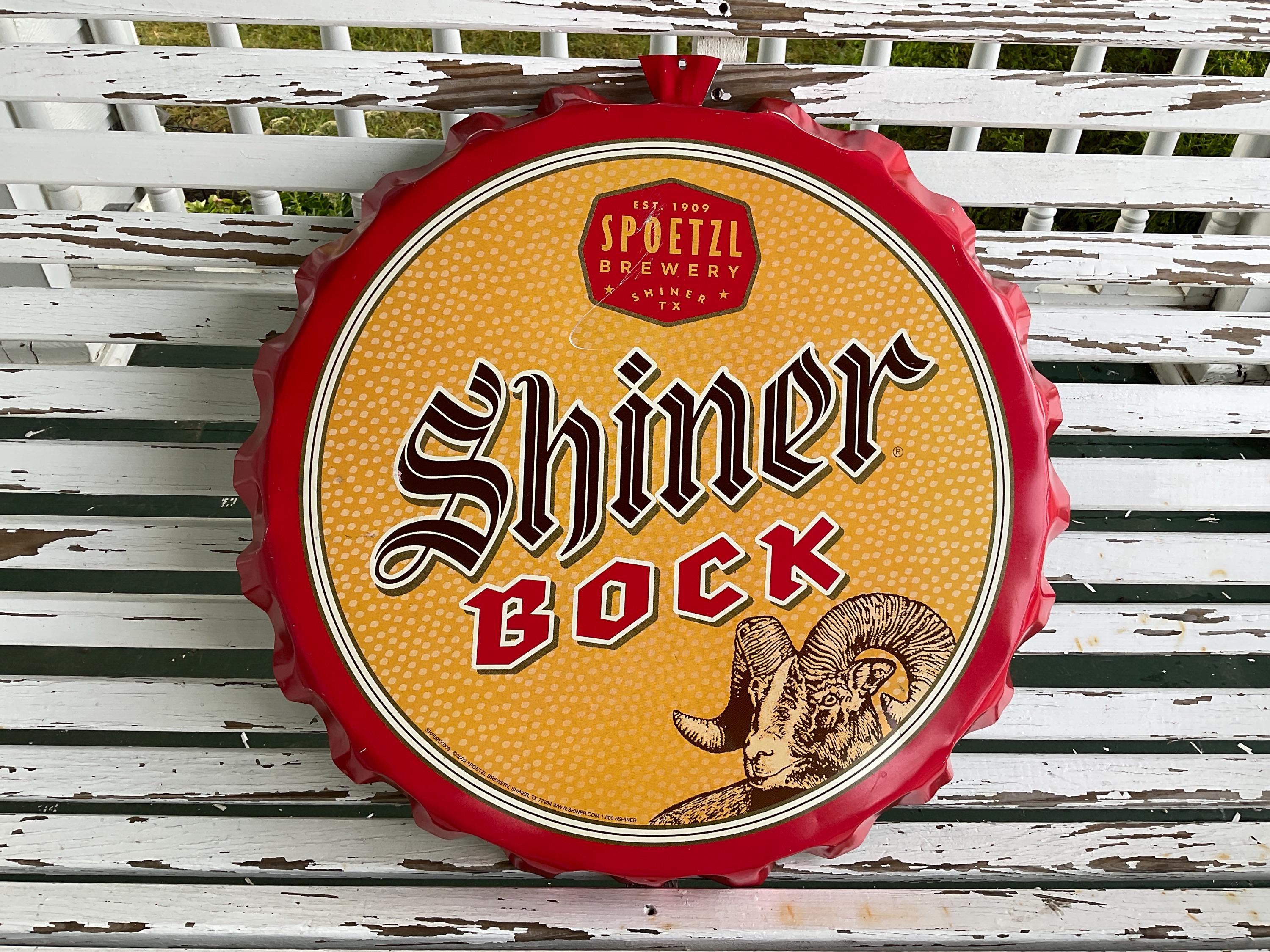 Shiner Bockクラフトビール看板縦長さ　79　横　49.5 Shiner Bock Beer 2-piece Hanging Cardboard Sign Shiner, Tx