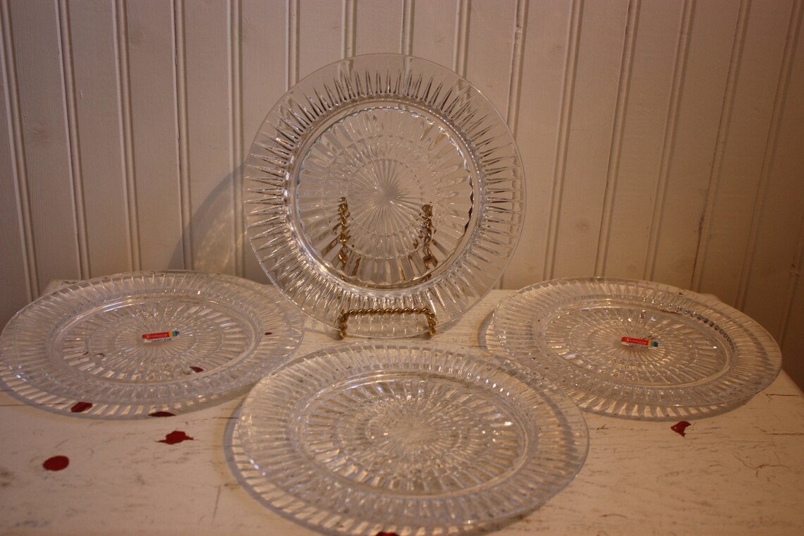 Fostoria Heritage Salad Plates Four Fostoria 24 Lead Etsy