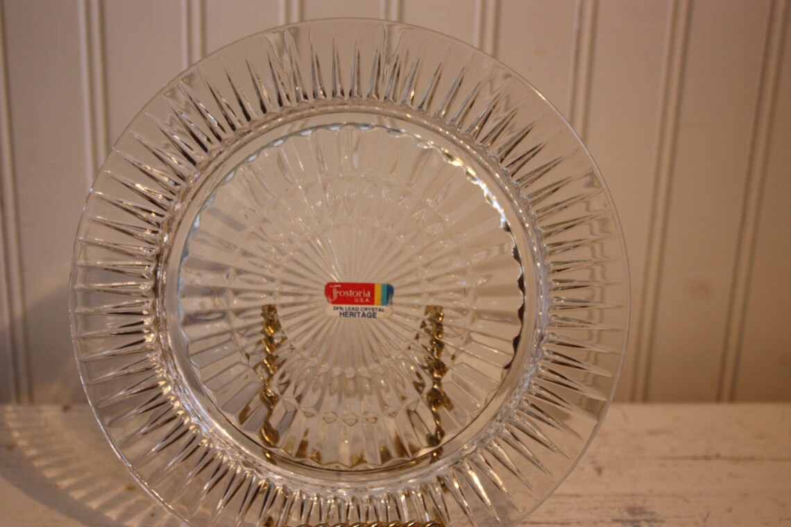 Fostoria Heritage Salad Plates Four Fostoria 24 Lead Etsy