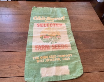 Vintage Ohio Farm Brand Seeds Stofftasche, West Jefferson, Ohio, The Ohio Seed Company, Farm Seeds,