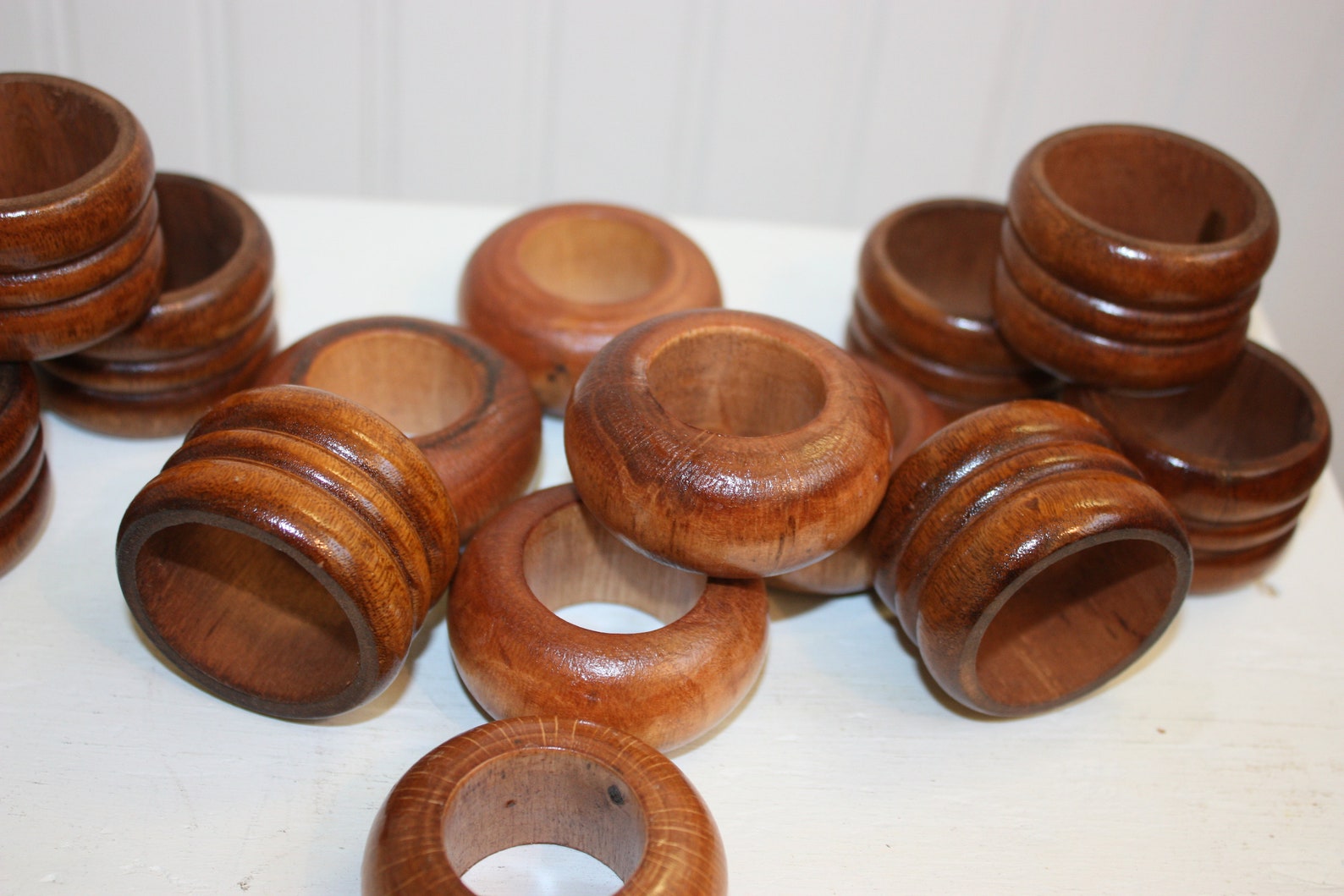 16 Wood Napkin Rings Two Patterns of Wood Napkin Rings Round Etsy
