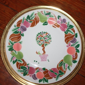 Topiary Wreath Georges Briard Dinnerware, Four Salad and Four Dinner Ceramic Plates, Thanksgiving Table