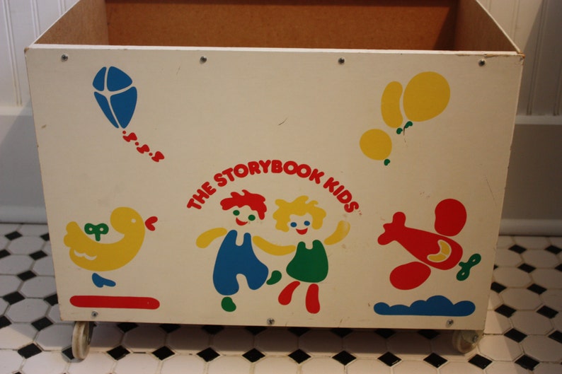 Retro Toy Storage Box Toy Bin on Casters American Toy Etsy