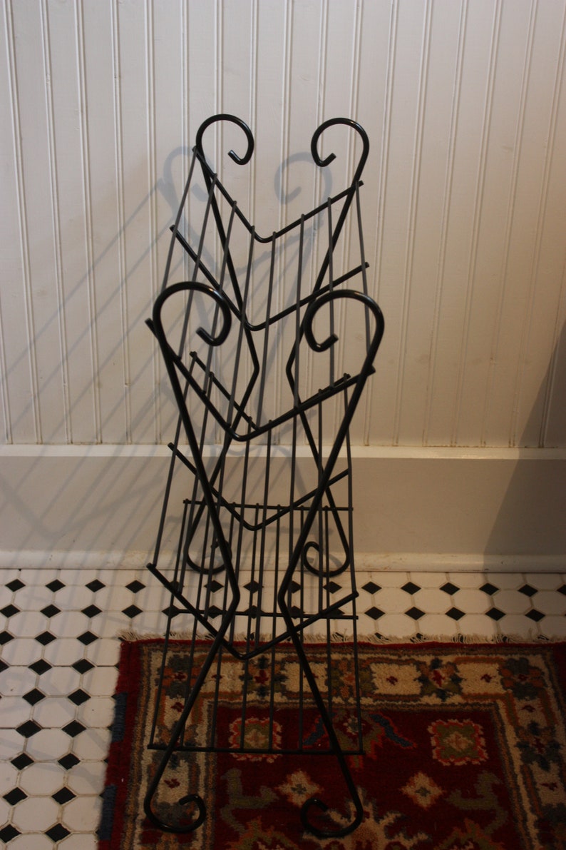 Vintage Metal Floor Shelf Two V Shelves One Flat Shelf Etsy