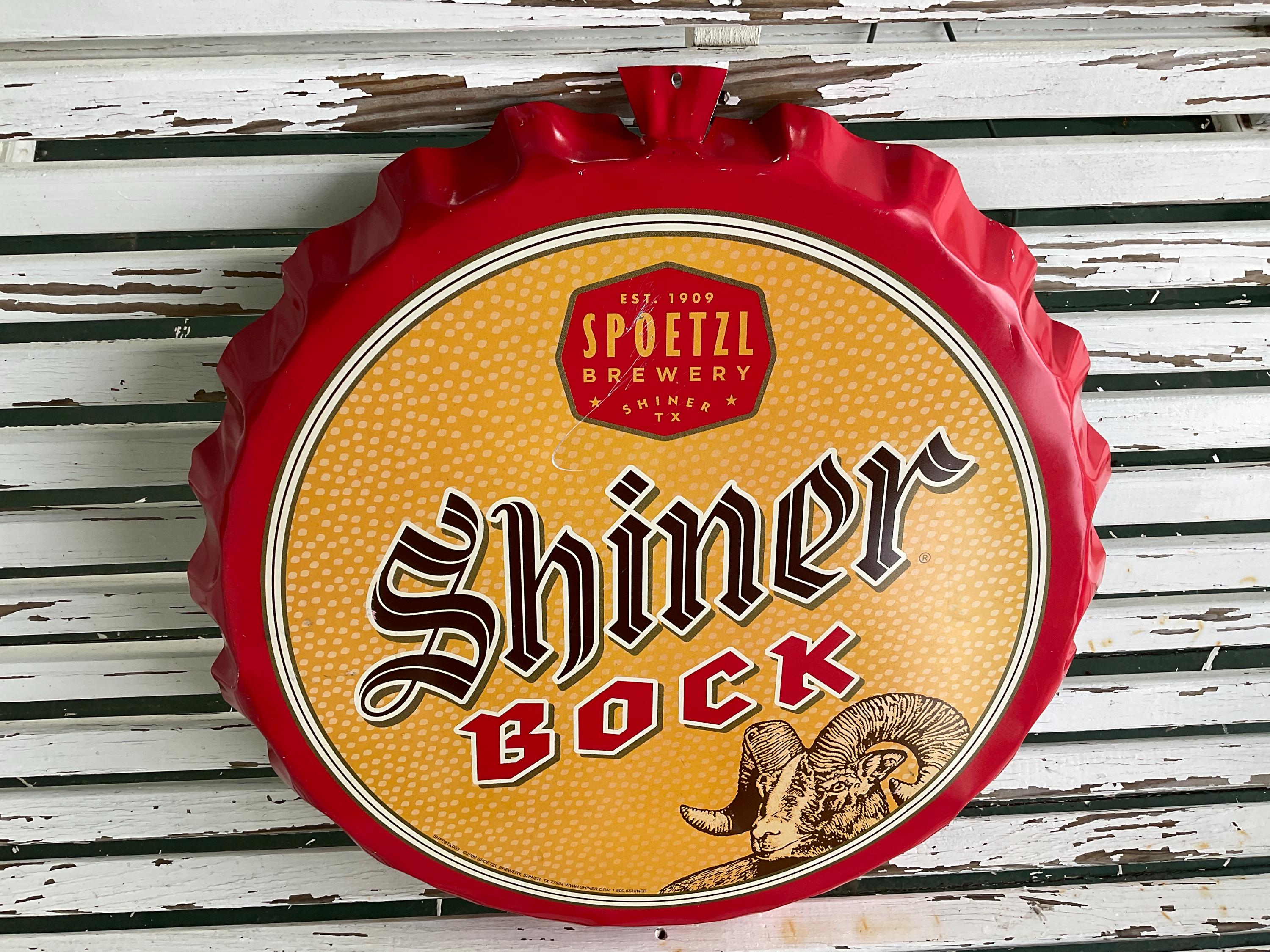 Vintage 22.5 Inch Shiner Bock Beer Sign, Spoetzl Brewery, Shiner