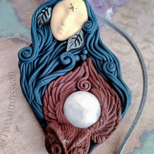 Owl Spirit Animal Necklace Goddess Jewelry. Owl Totem Moonstone Pendant.  Medicine Woman Spiritual Guide  for Wisdom and Truth Seeking.