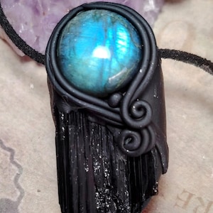 Psychic Energy Protection Necklace. Black Tourmaline Pendant.  EMF and Spiritual Healing Stones Jewelry