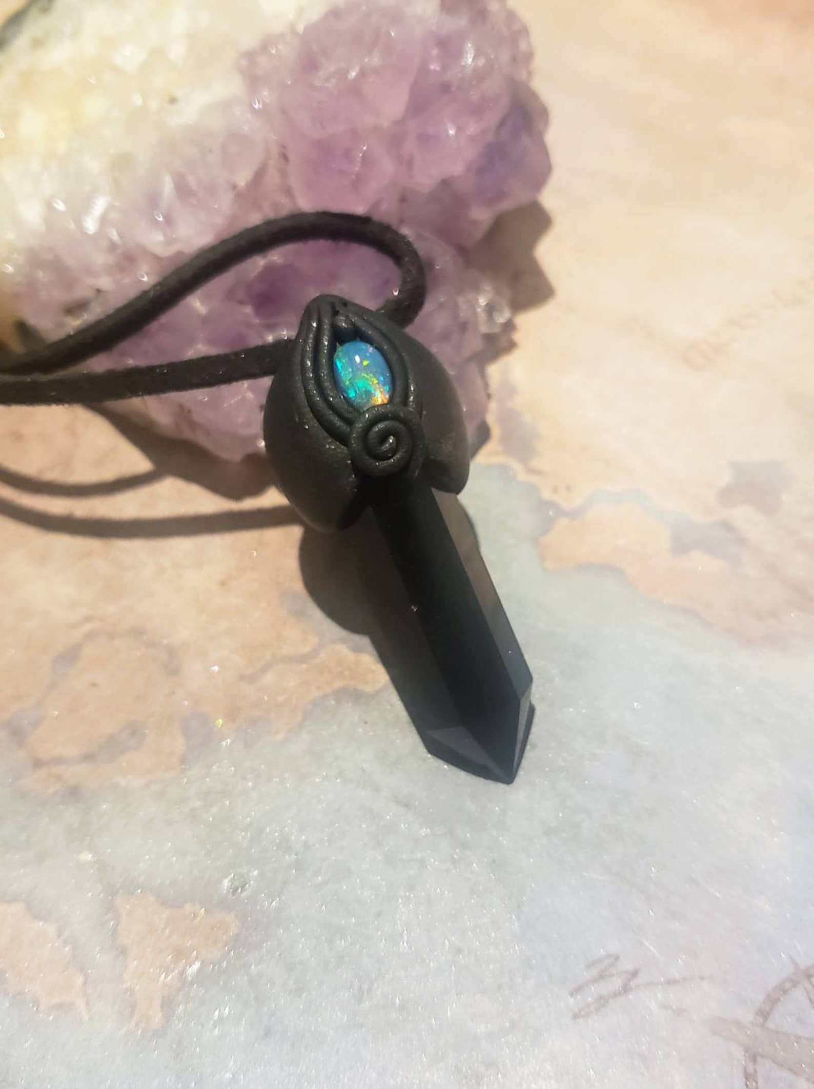 The Shield. the Dark Crystal Protection Necklace Amulet W Etsy