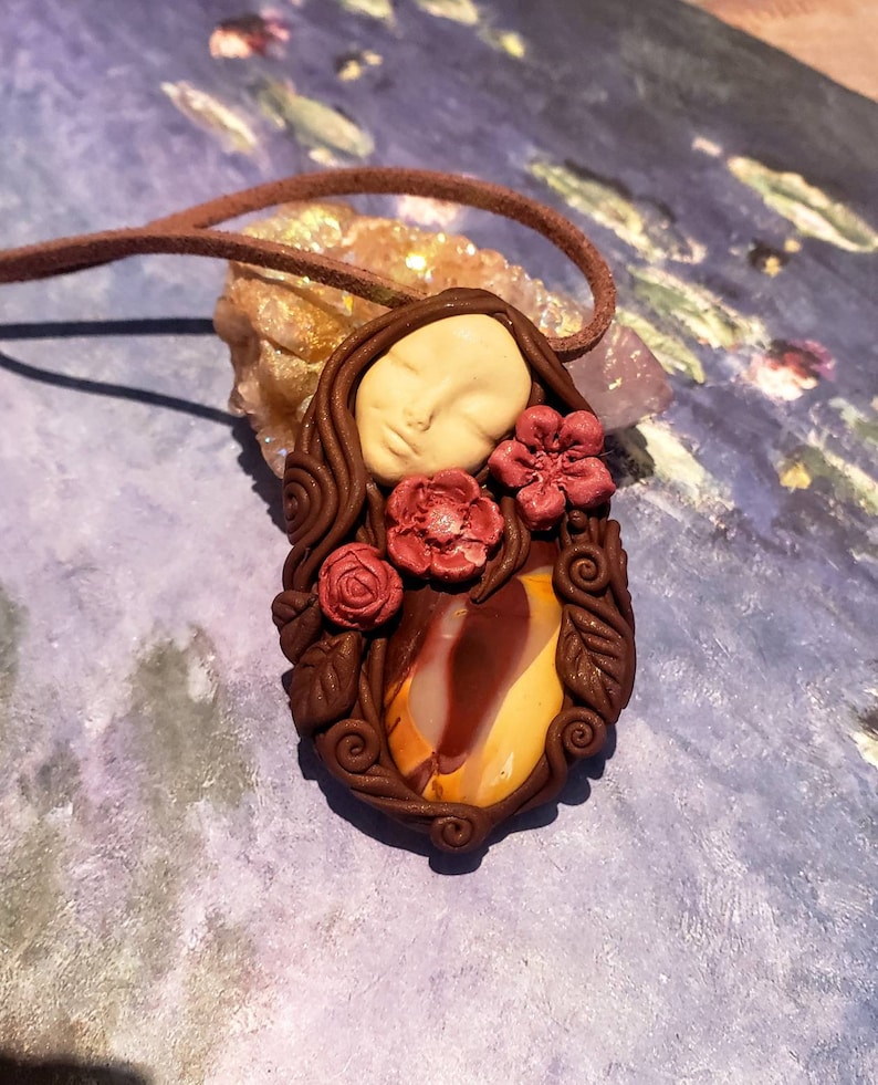 Gaia Goddess Necklace.  Healing Crystal Necklace. Goddess image 0
