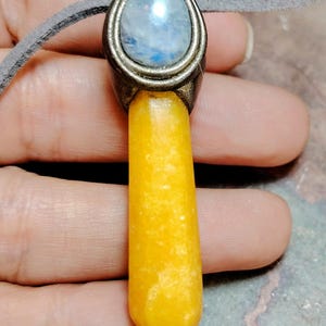 Love Live Sunshine. Golden Healer Quartz Pendant. Golden Yellow Labradorite Necklace Moonstone Jewelry image 8