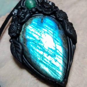 Soul Retrieval Shaman Necklace.  Blue Labradorite Stone Pendant. Shamanic Journey Healing Tools Jewelry