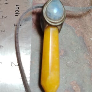 Love Live Sunshine. Golden Healer Quartz Pendant. Golden Yellow Labradorite Necklace Moonstone Jewelry image 6