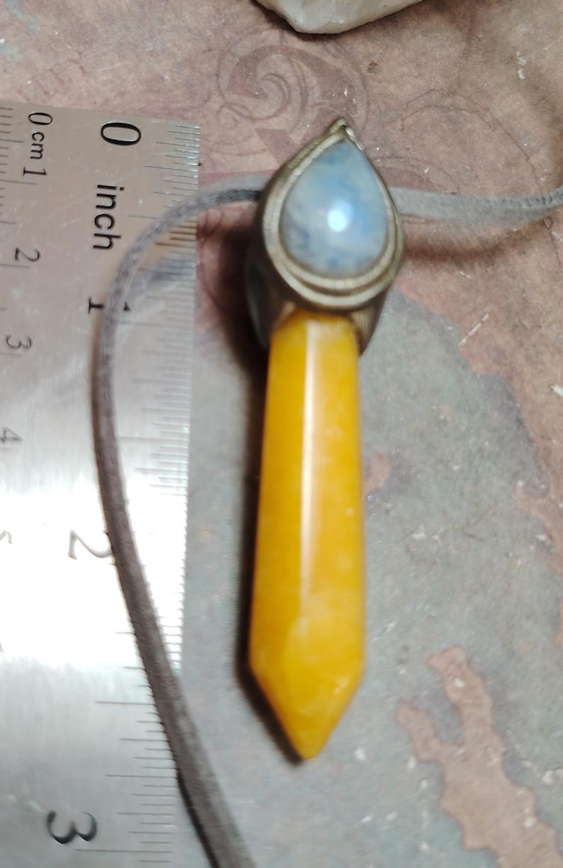 Love Live Sunshine. Golden Healer Quartz Pendant. Golden Yellow Labradorite Necklace Moonstone Jewelry image 6