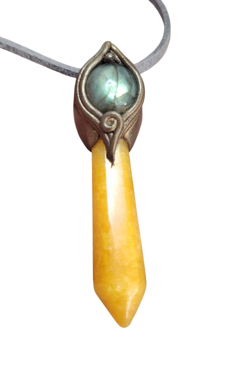 Love Live Sunshine. Golden Healer Quartz Pendant. Golden Yellow Labradorite Necklace Moonstone Jewelry w labradorite