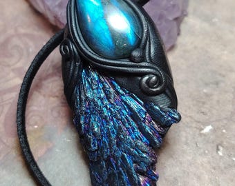 Andromedan Starseed Jewelry. Blue Kyanite Necklace Crystal Pendant. Andromeda Galaxy Cosmic Art Jewelry