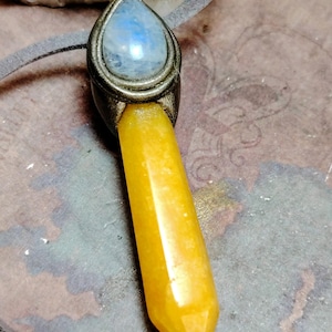 Love Live Sunshine. Golden Healer Quartz Pendant. Golden Yellow Labradorite Necklace Moonstone Jewelry image 7
