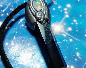 Plejadische Halskette. Echter Opal Obsidian Anhänger. Plejaden Constellation Starseed Awakening Origins Schmuck.
