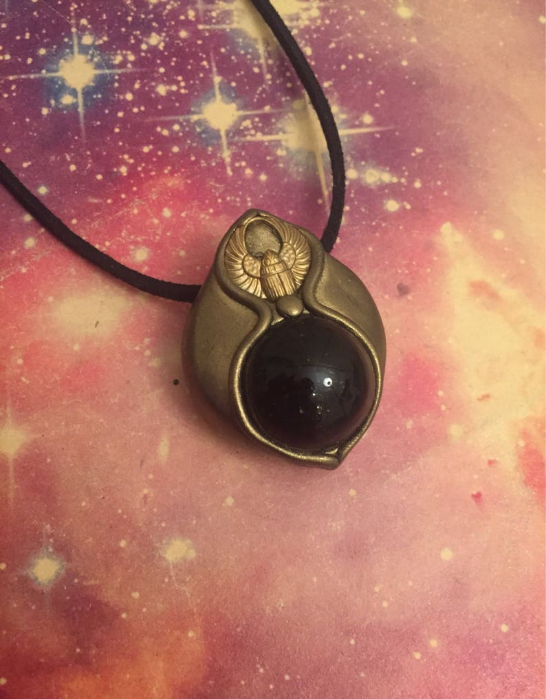 Gold Winged Scarab Pendant Scarab Jewelry Egyptian Jewelry Protection Necklace Egyptian Necklace w Obsidian Labradorite Scarab Necklace