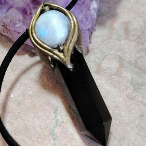 The Shield, Empath Protection Necklace. Black Obsidian EMF Pendant. Tourmaline Crystal Amulet, Psychic Jewelry