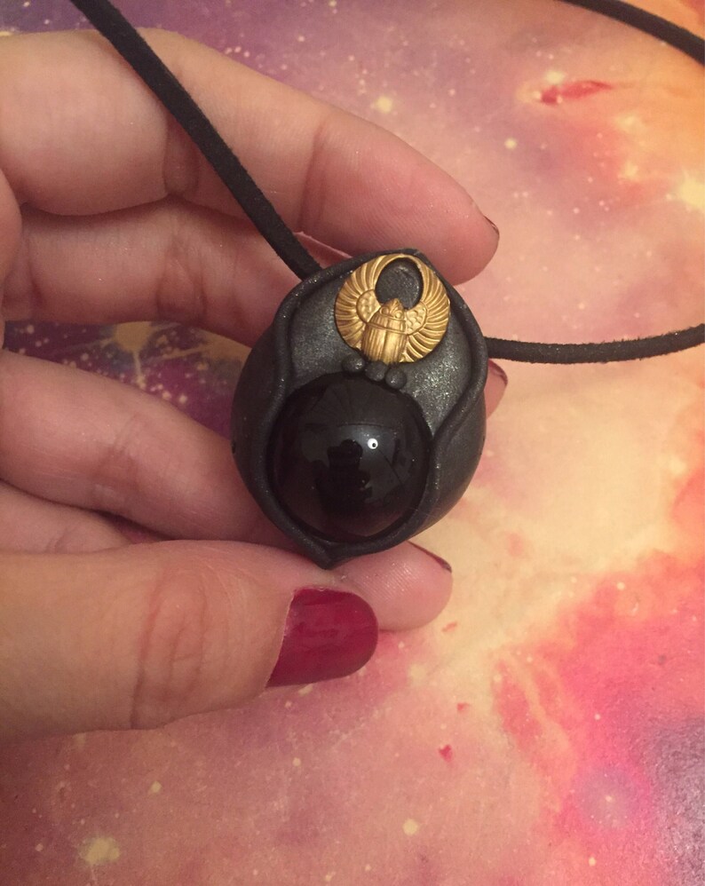 Gold Winged Scarab Pendant Scarab Jewelry Egyptian Jewelry Protection Necklace Egyptian Necklace w Obsidian Labradorite Scarab Necklace